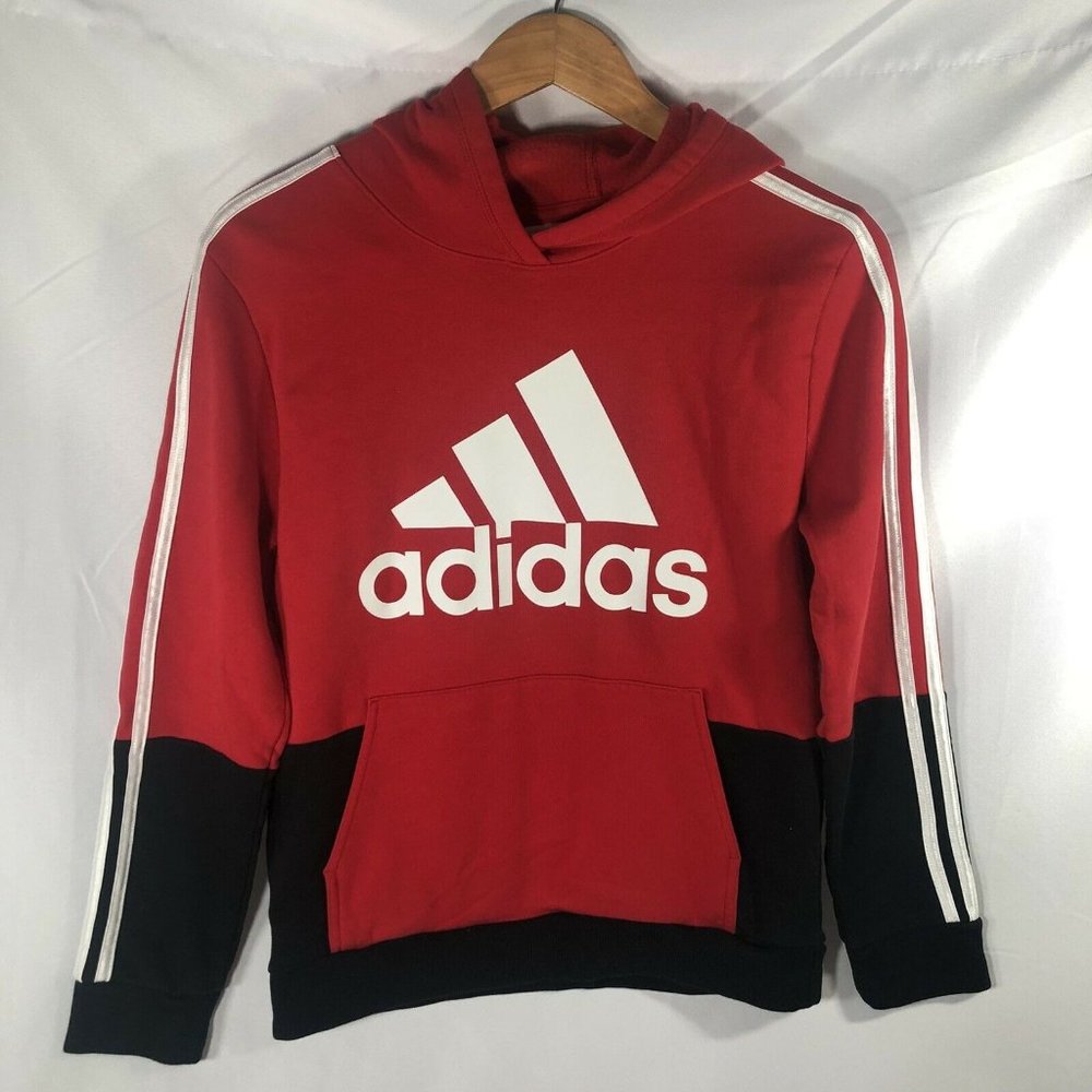 Boys Large 14/16 Adidas Red and Black  Fleece Line